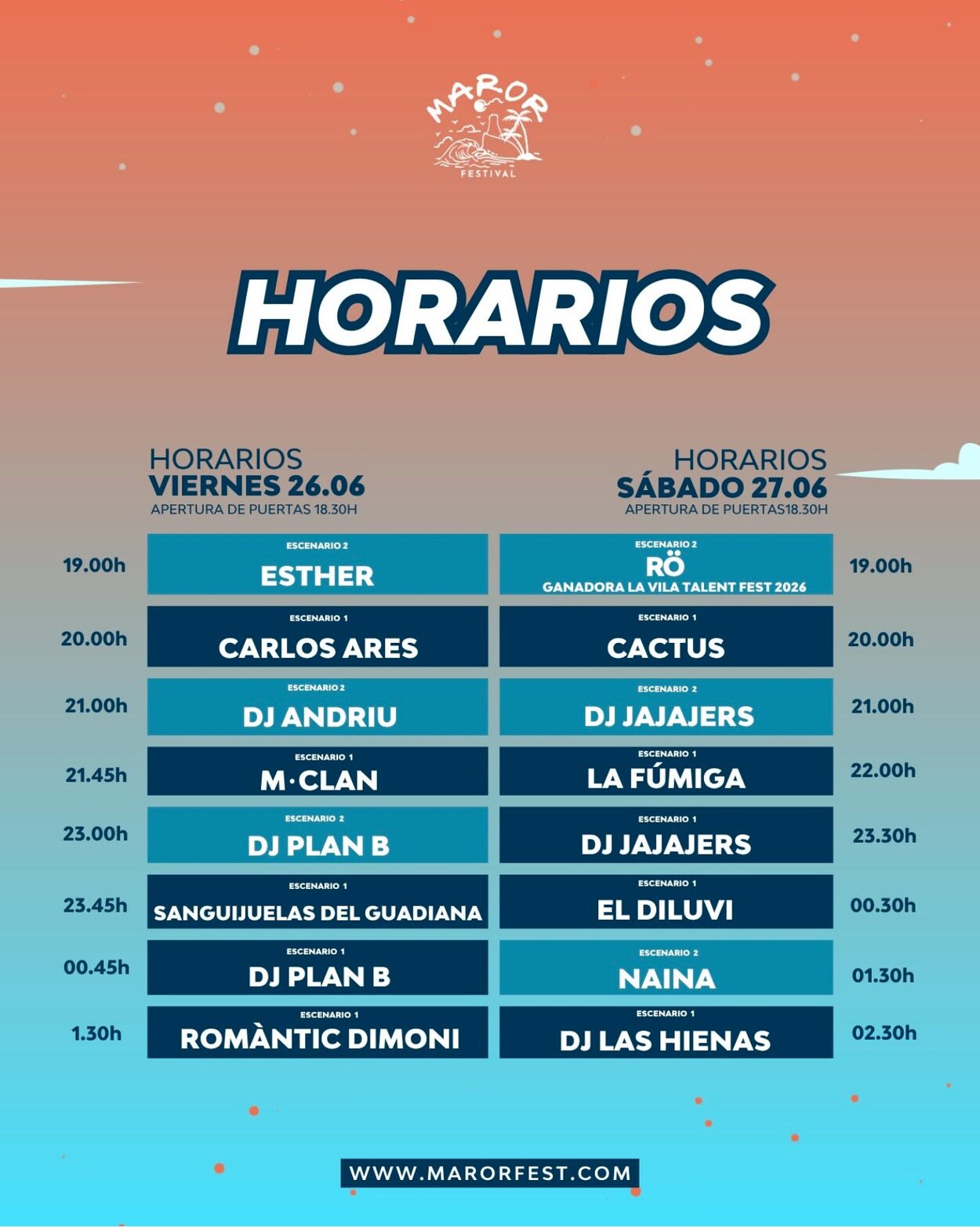 Maror Festival 2026 desvela horarios y consolida su impacto turístico
