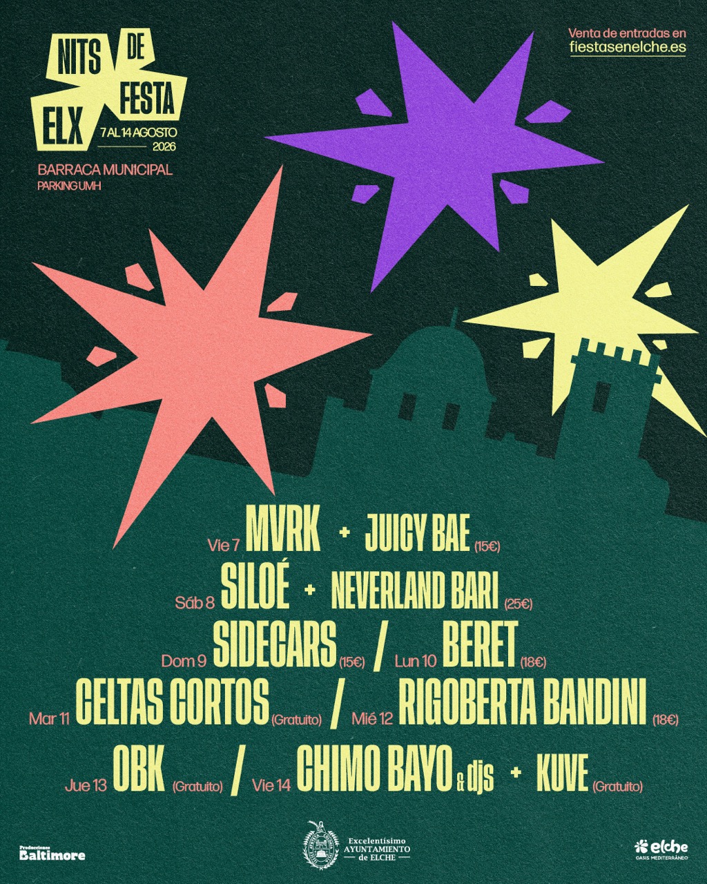 Elche enciende el verano: Nits de Festa llega con grandes artistas