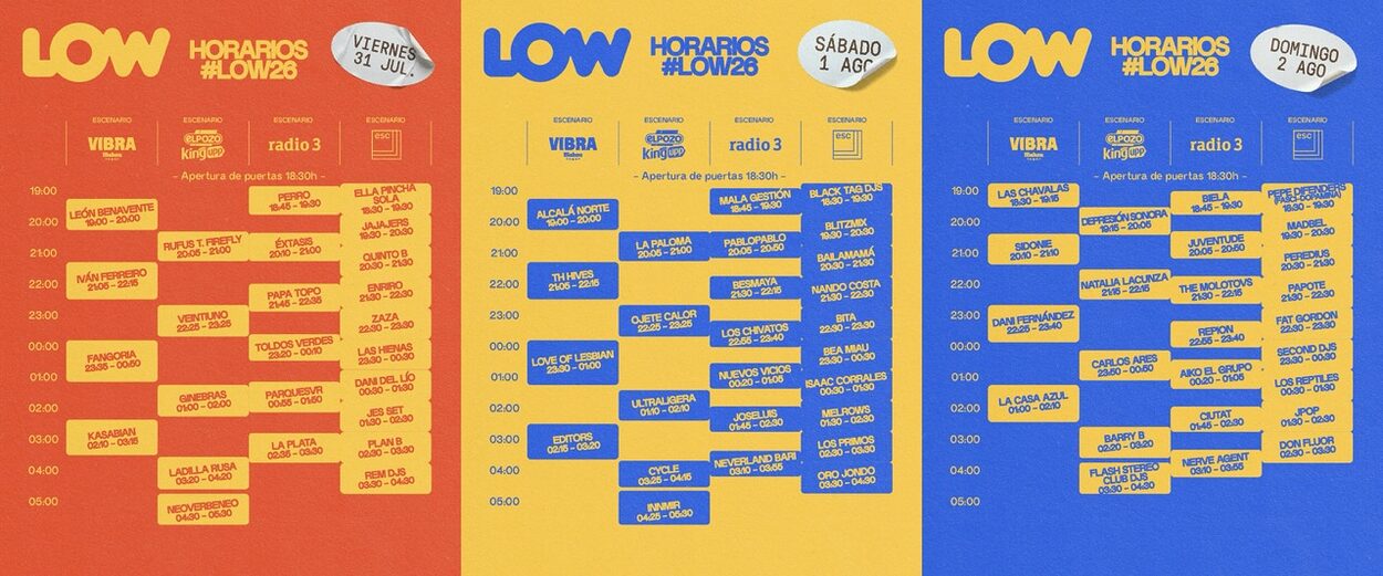 Low Festival Torrevieja 2026 desvela horarios de escenarios