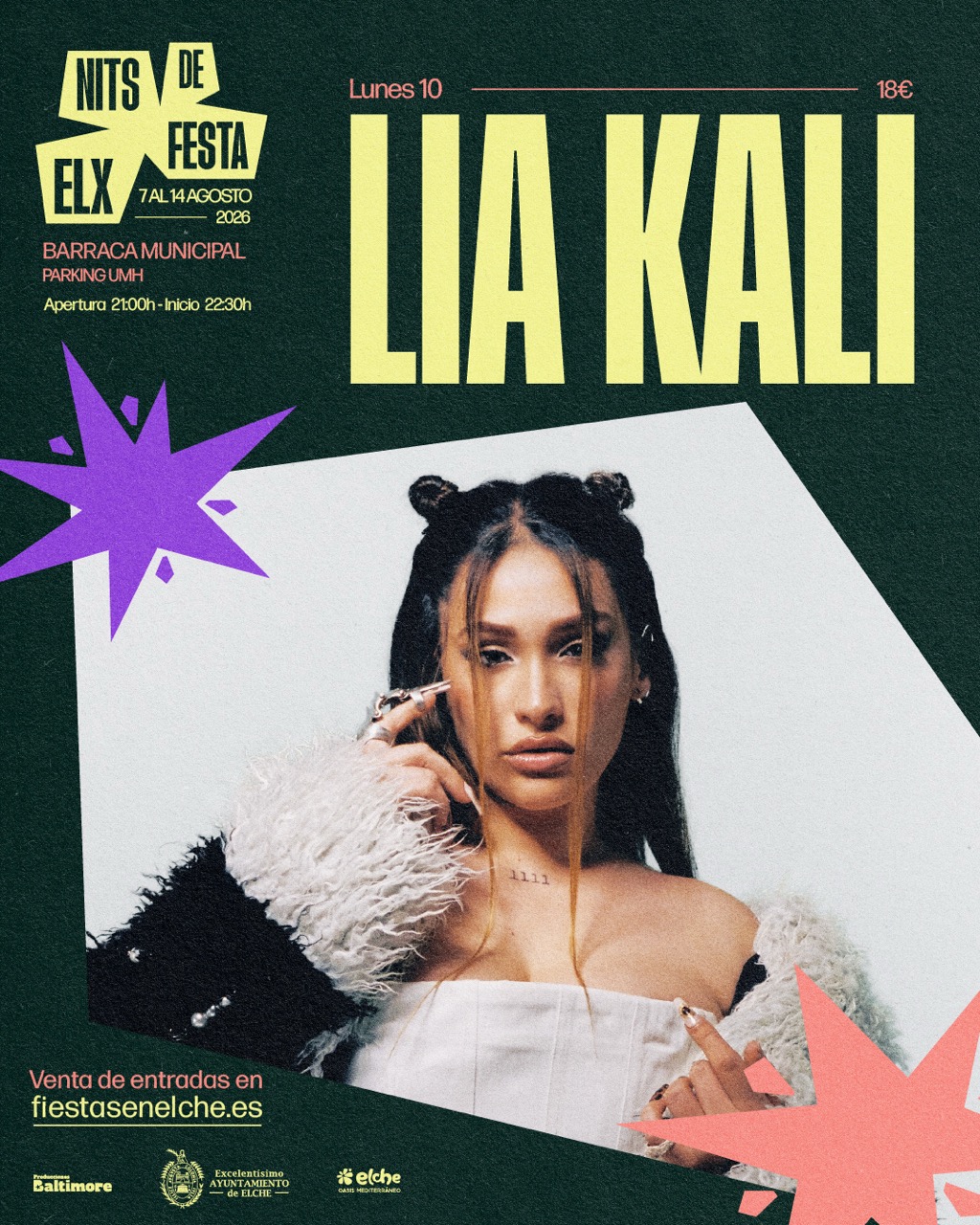 Lia Kali se suma a Nits de Festa de Elx: Concierto en Agosto