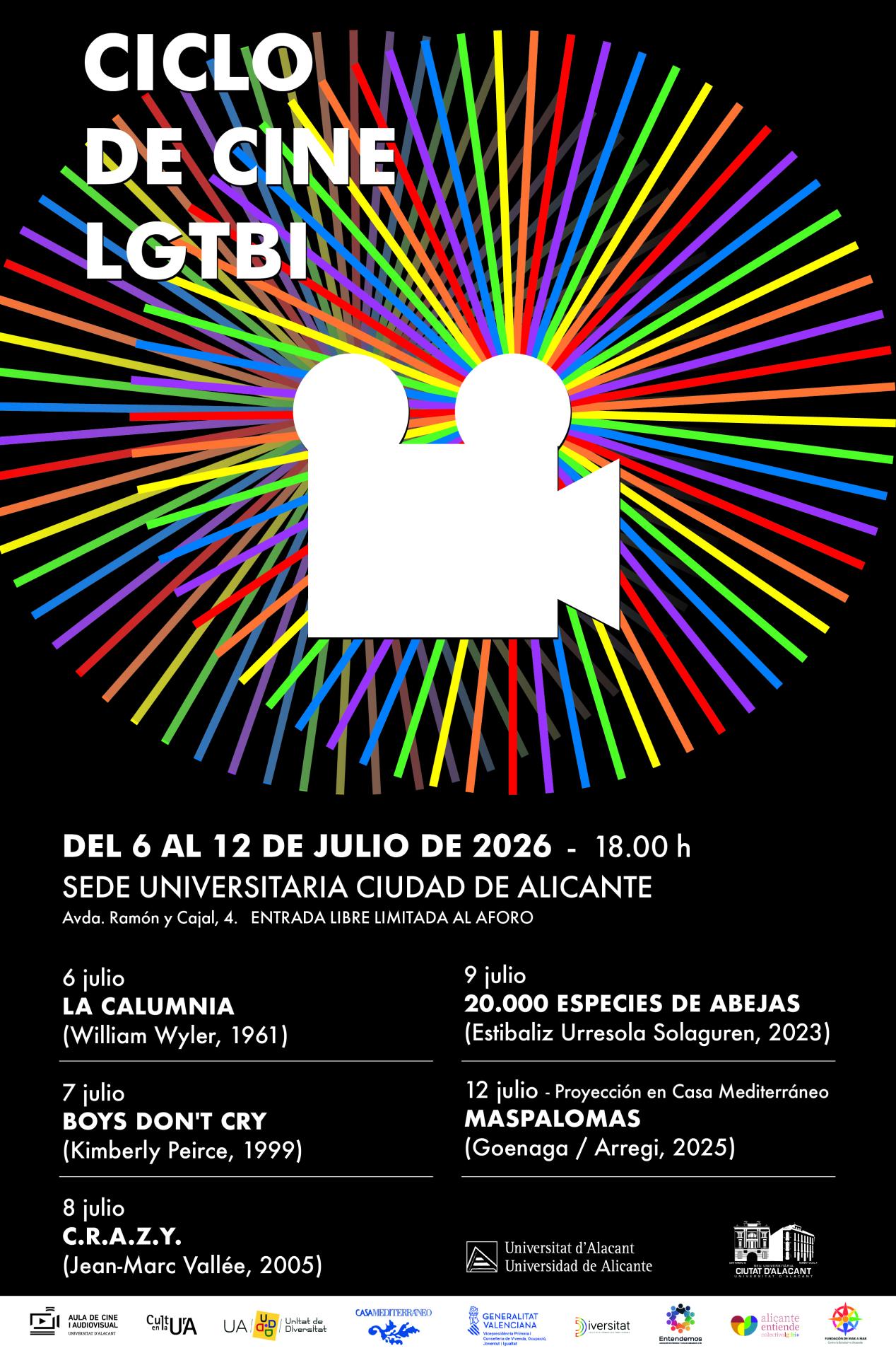 La UA celebra el Orgullo con ciclo de cine LGTBI en Alicante